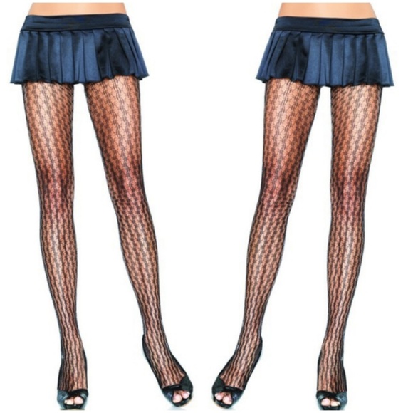 Whimsigoth 90s Y2K Star Net Stockings Black - Picture 1 of 3